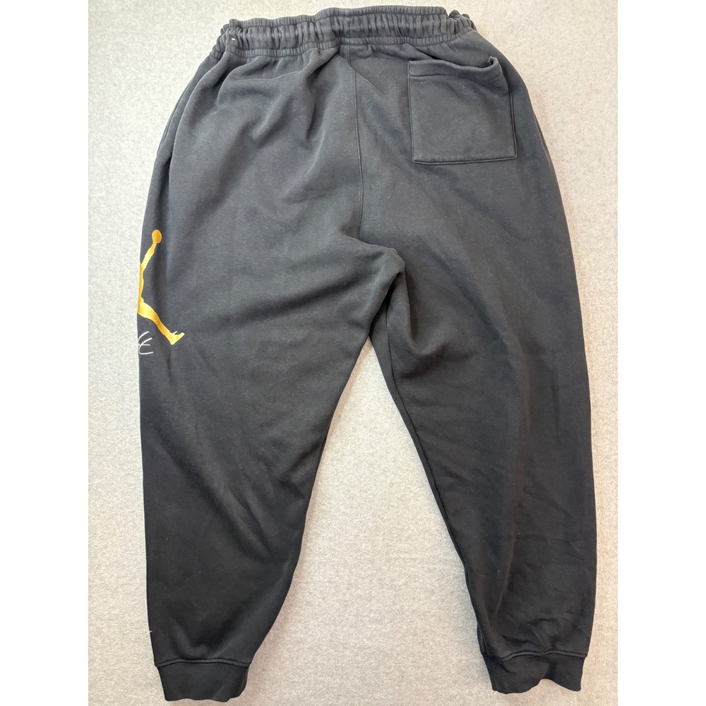 Nike Air Hoodie XXL & Jordan Flight Sweatpants 3XL Black Gold Mens Tracksuit - Picture 10 of 12